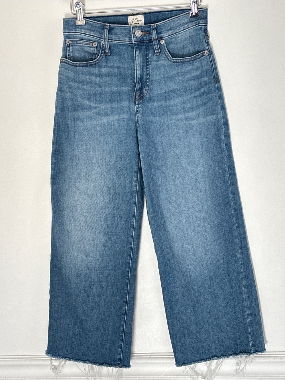 J Crew Slim Wide Leg Jeans Size 27 Petite Inseam 23 inches